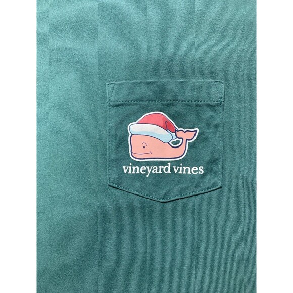 Vineyard Vines T-Shirt Women's Medium Green Christmas Long Sleeve Crew Neck - Picture 4 of 7